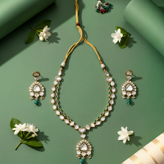 Green Long Royal Necklace Set