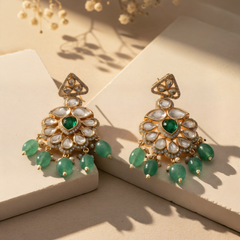 Classic Green Gold Danglers