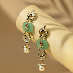 Green Ethnic Danglers