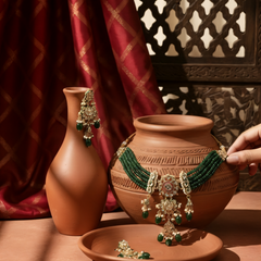 Green Royal Kundan Polki Choker Set