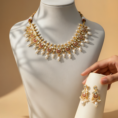 Red Ethnic Necklace Set