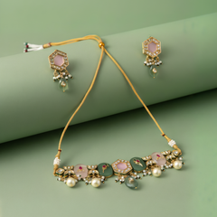 Multi-Color Kundan Polki Ethnic Choker Set