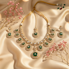 Premium Green Wedding Necklace Set