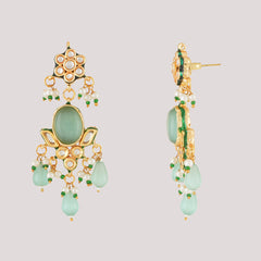 Gold Finish Kundan Polki Choker Necklace Set