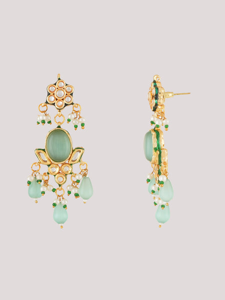 Gold Finish Kundan Polki Choker Necklace Set