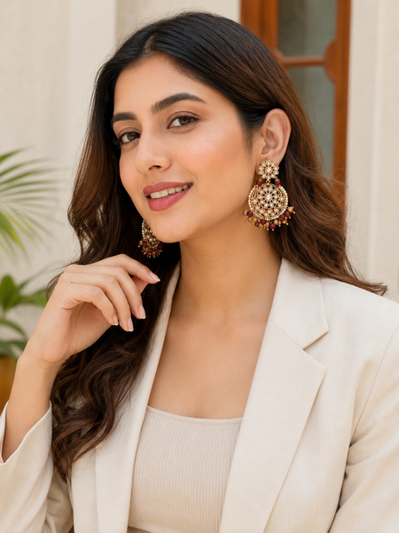 Gold Plated Ethnic Earrings