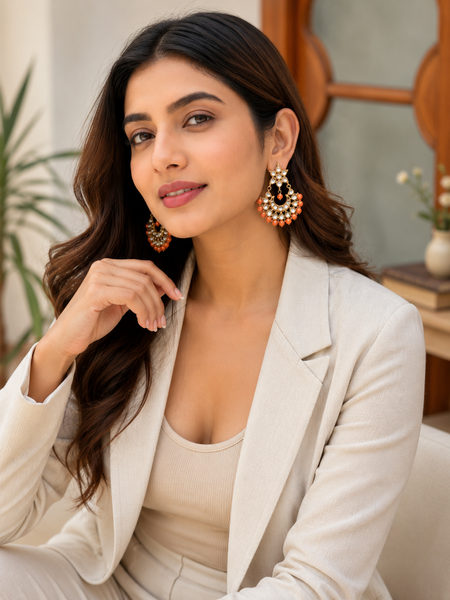 Gold Plated Ethnic Earrings
