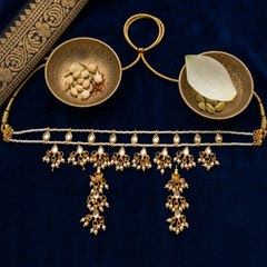 Gold Plated Ethnic Choker Set with Earrings | Kundan Polki Jewellery Set for Women