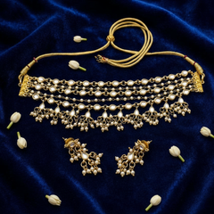 Gold Plated White Choker Set for Women