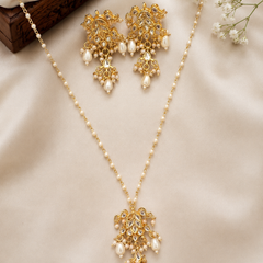 Gold Plated White Necklace Set for Women
