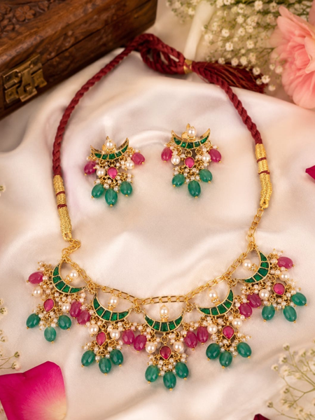 Gold Plated Multi Necklace Set for Women