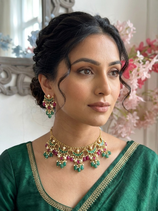 Gold Plated Multi Necklace Set for Women