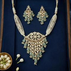 Gold Plated Green Choker Set for Women