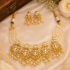 Gold Plated White Choker Set for Women