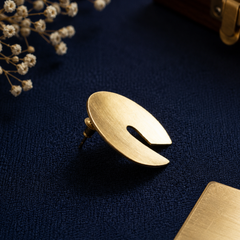 Gold Finish Textured Statement Earrings