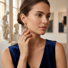 Gold Natural Pyrite Stone Earrings For Everyday Wear