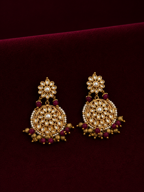 Gold Plated Ethnic Earrings