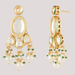 Gold Plated Pearls Kundan Choker Necklace Set With Earrings