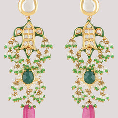 Gold Plated Ethnic Choker Set With Earrings