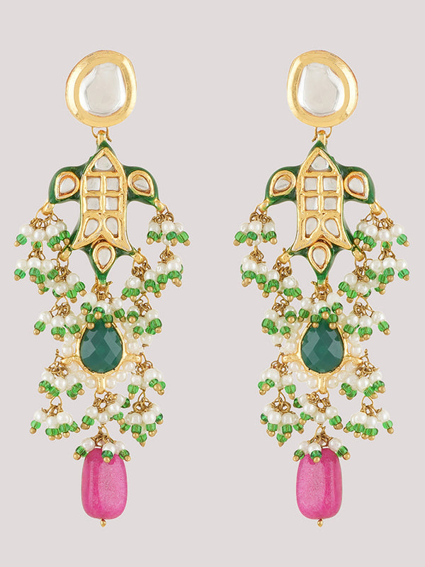 Gold Plated Ethnic Choker Set With Earrings