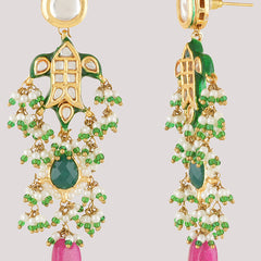 Gold Plated Ethnic Choker Set With Earrings