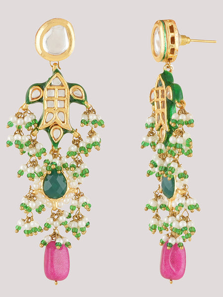 Gold Plated Ethnic Choker Set With Earrings