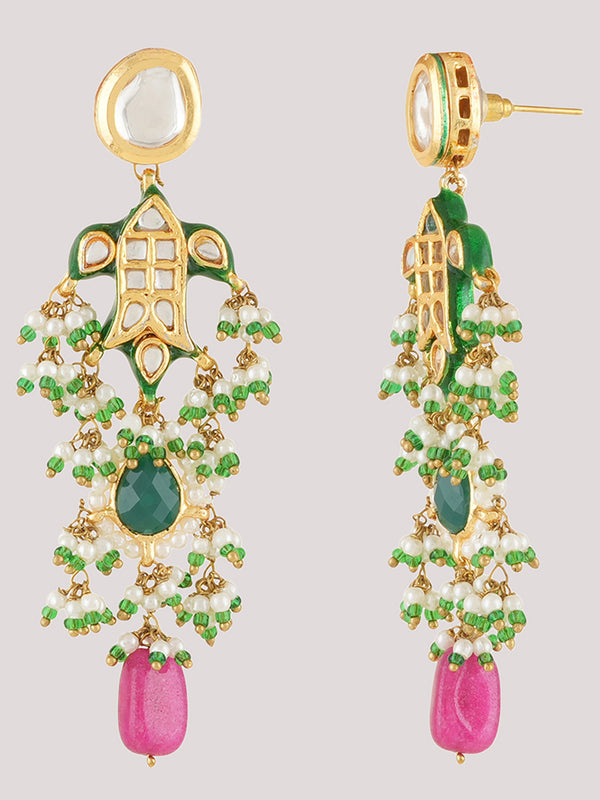 Gold Plated Ethnic Choker Set With Earrings