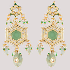 Gold Plated Long Necklace Set With Earrings