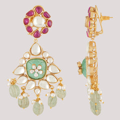 Gold Plated Ethnic Kundan Danglers