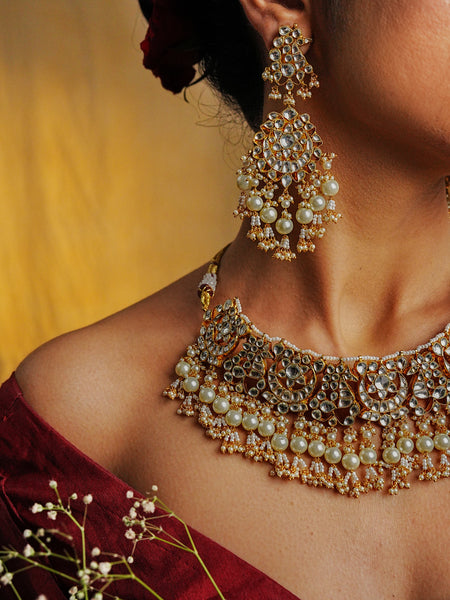 RAJWADA NECKLACE SET WITH EARRINGS