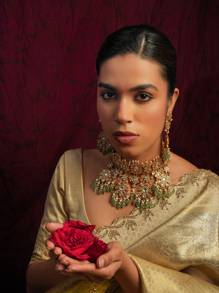 RAJRANI KALIGHAR CHOKAR SET WITH EARRINGS