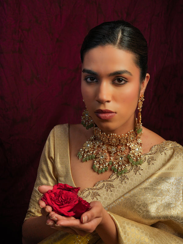 RAJRANI KALIGHAR CHOKAR SET WITH EARRINGS