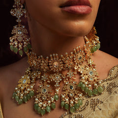 RAJRANI KALIGHAR CHOKAR SET WITH EARRINGS