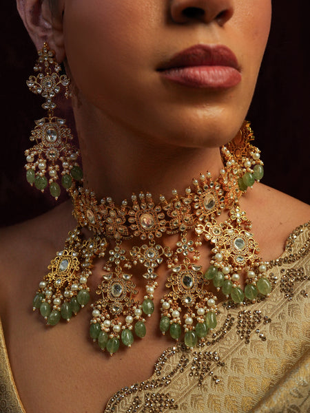 RAJRANI KALIGHAR CHOKAR SET WITH EARRINGS