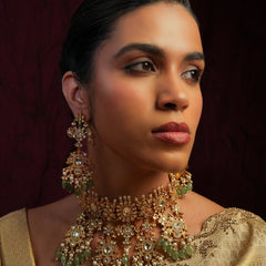 RAJRANI KALIGHAR CHOKAR SET WITH EARRINGS