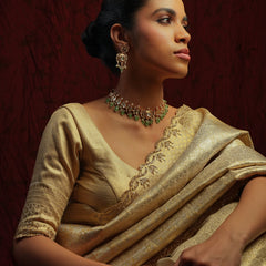 ADVIKA GREEN NECKLACE SET WITH EARRINGS