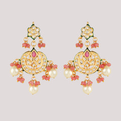 GOLD PLATED ETHNIC PINK CHOKAR SET WITH EARRINGS