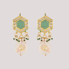GOLD PLATED ETHNIC KUNDAN MULTI-COLOR CHOKAR SET WITH EARRINGS