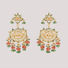 GOLD PLATED MULTI-COLOR ETHNIC CHOKAR SET WITH EARRINGS