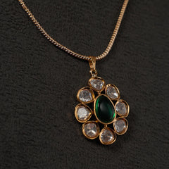 GULZAR GREEN NECKLACE SET WITH EARRINGS