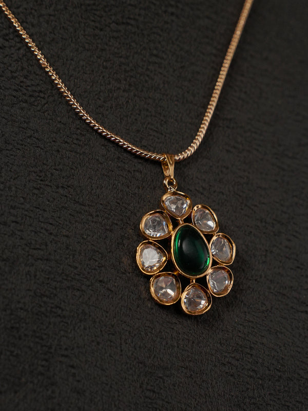 GULZAR GREEN NECKLACE SET WITH EARRINGS