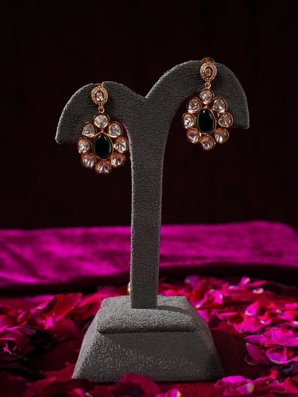 GULZAR GREEN NECKLACE SET WITH EARRINGS