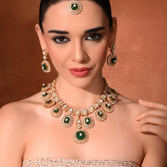 Premium Green Wedding Necklace Set