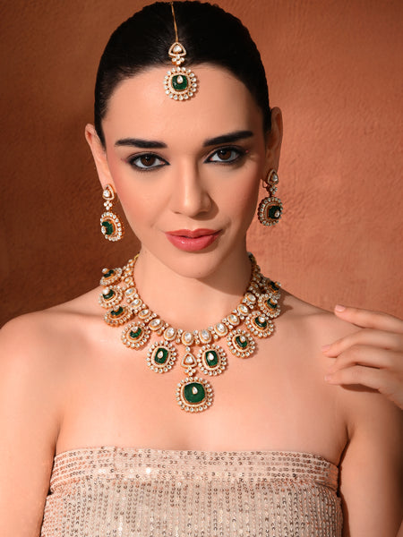 Premium Green Wedding Necklace Set