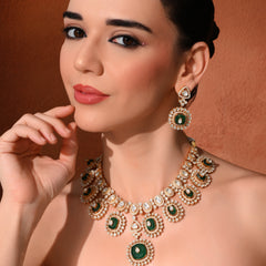 Premium Green Wedding Necklace Set