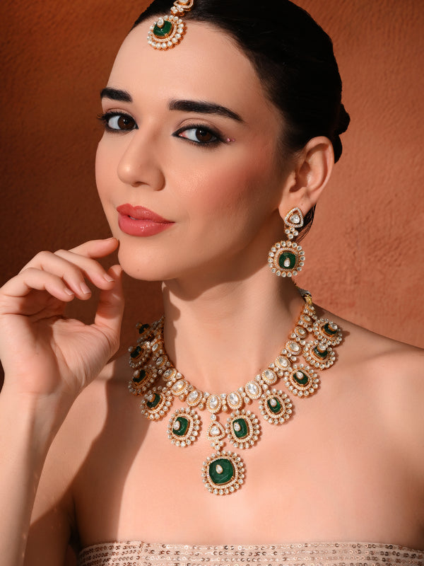 Premium Green Wedding Necklace Set
