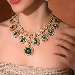 Premium Green Wedding Necklace Set