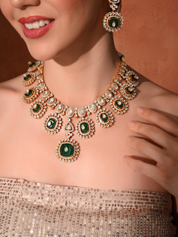 Premium Green Wedding Necklace Set