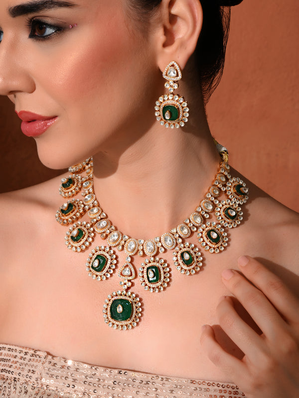 Premium Green Wedding Necklace Set