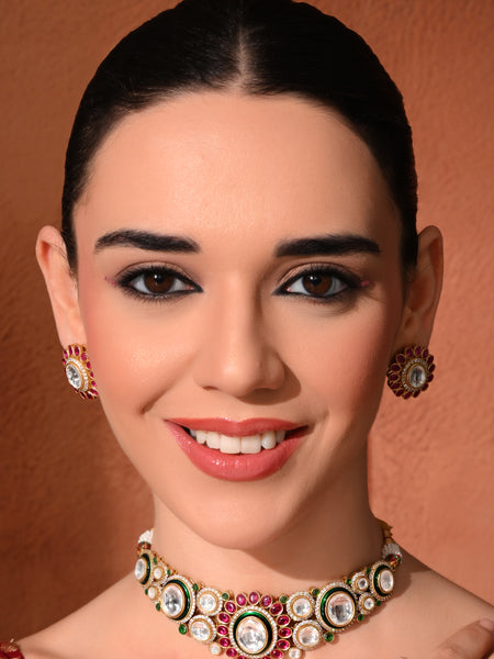 Multi Kundan Ethnic Necklace Set